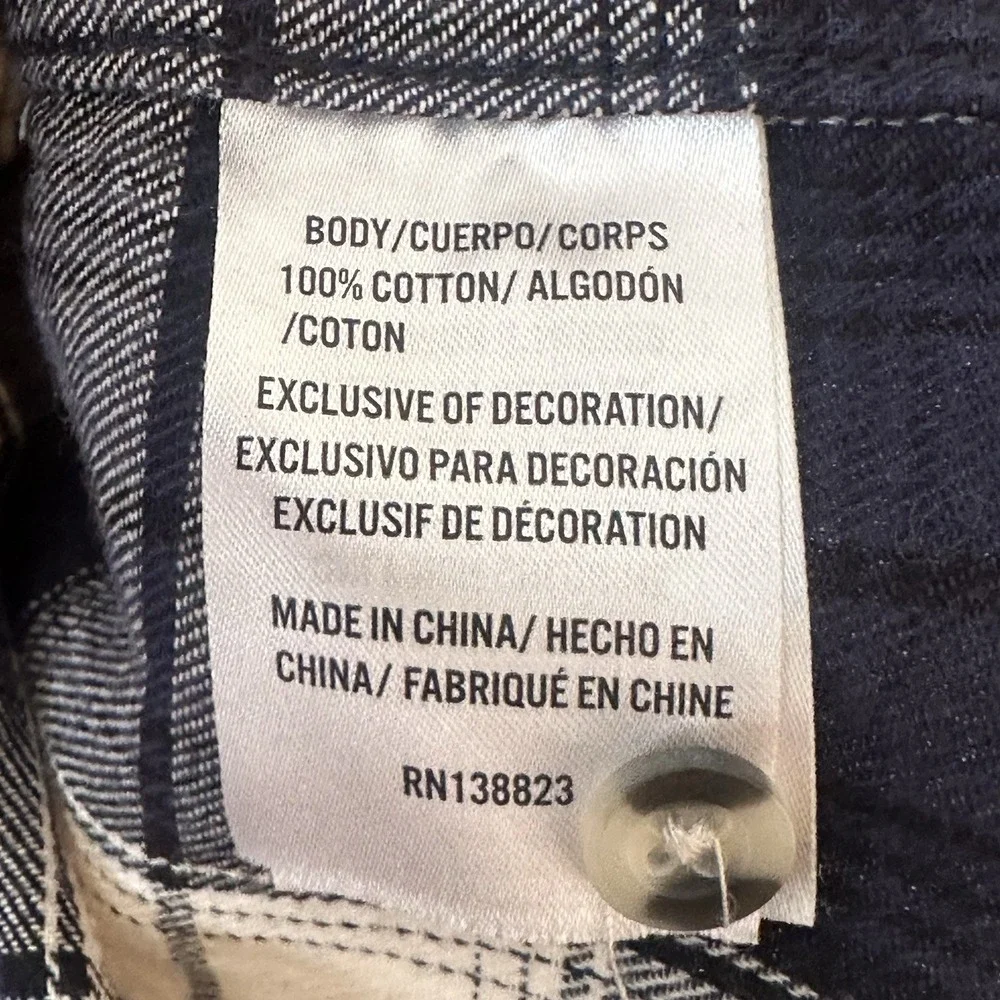 Cody James Blue Ivory Plaid Flannel Western Shirt Pearl Snap Flip Cuff Mens 2XL